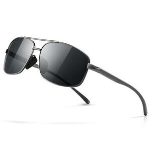 Ultra Lightweight Rectangular Polarized Sunglasses Men UV400 Protection